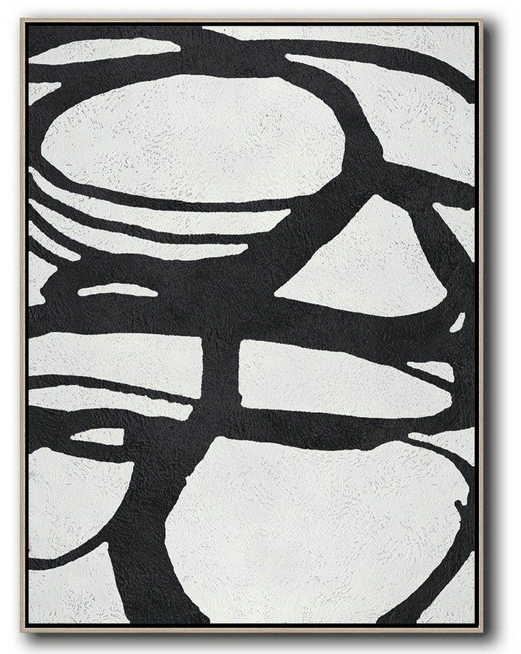 Abstract Painting Modern Art,Black And White Minimal Painting On Canvas,Abstract Art On Canvas, Modern Art #A3Q6